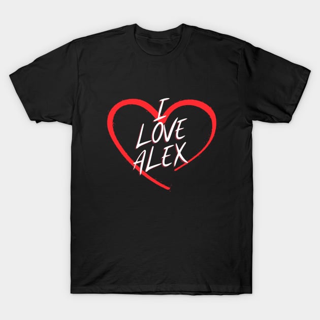 I Love Alex T-Shirt by Jabir